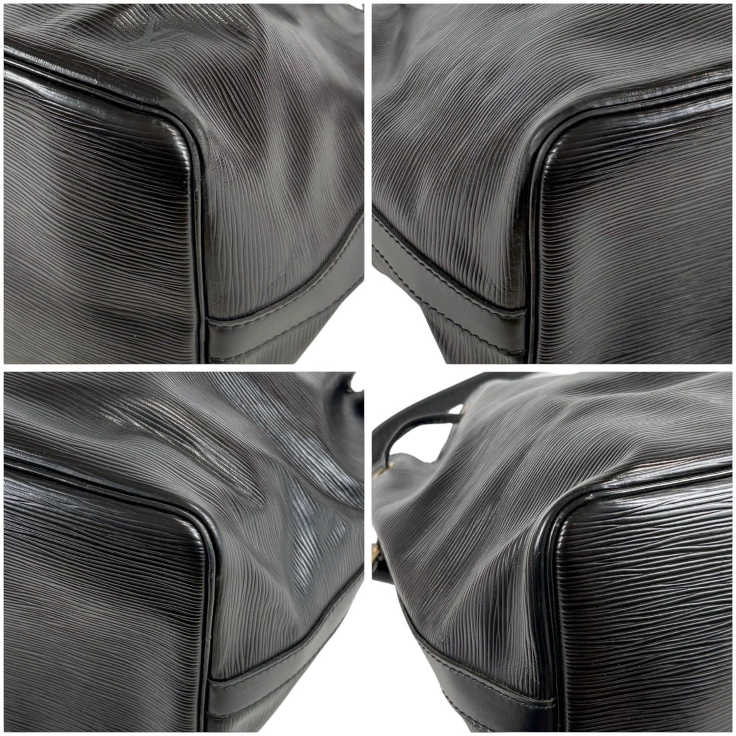 Louis Vuitton Petit Noe Drawstring Shoulder Bag Epi Leather Black Noir — view 6
