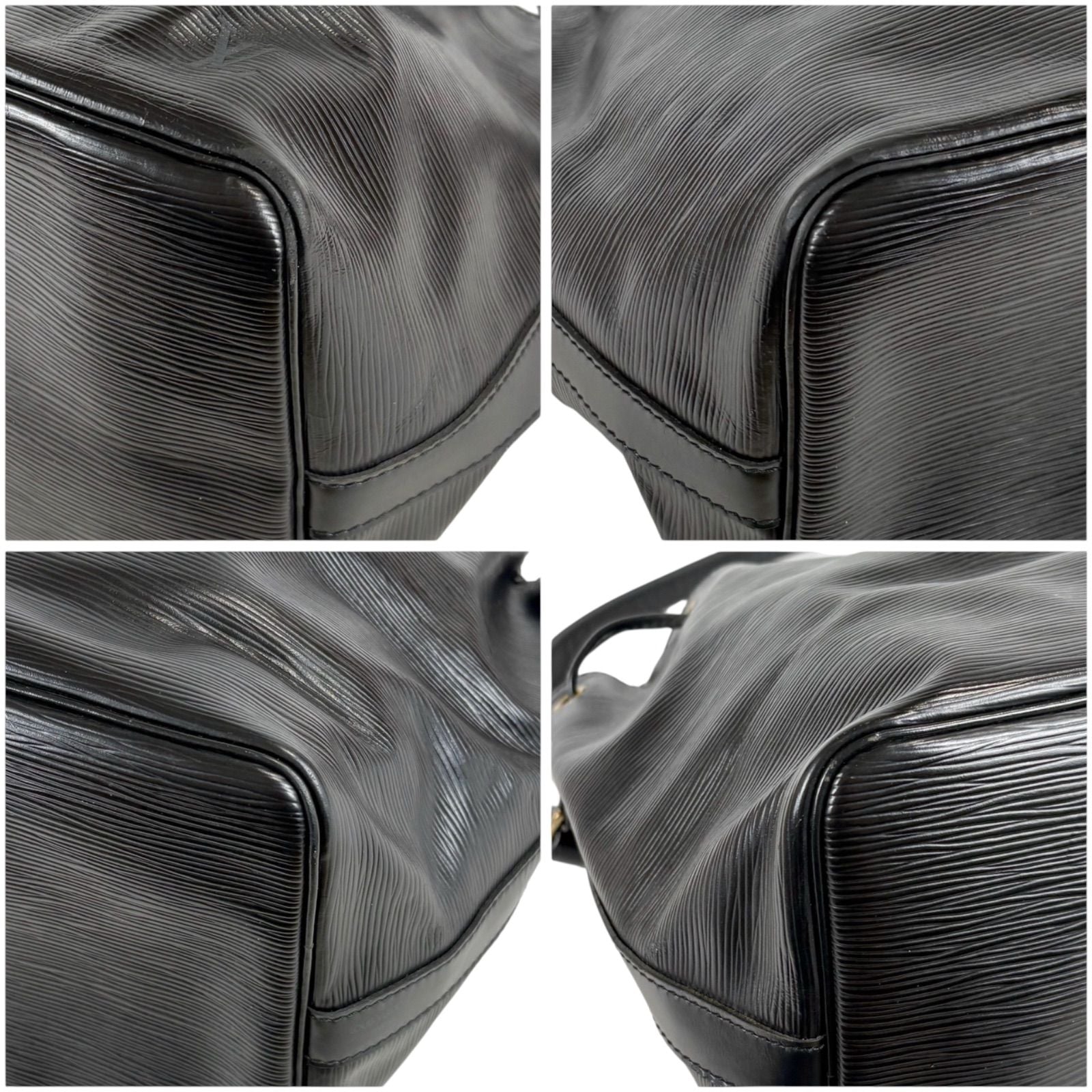 Louis Vuitton Petit Noe Drawstring Shoulder Bag Epi Leather Black Noir — view 6