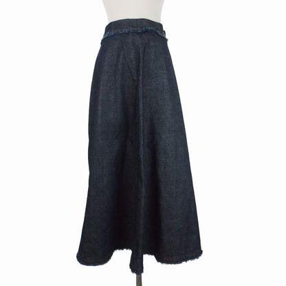 Max Mara Weekend Line Fringe Flare Denim Long Skirt 38 Indigo — view 2