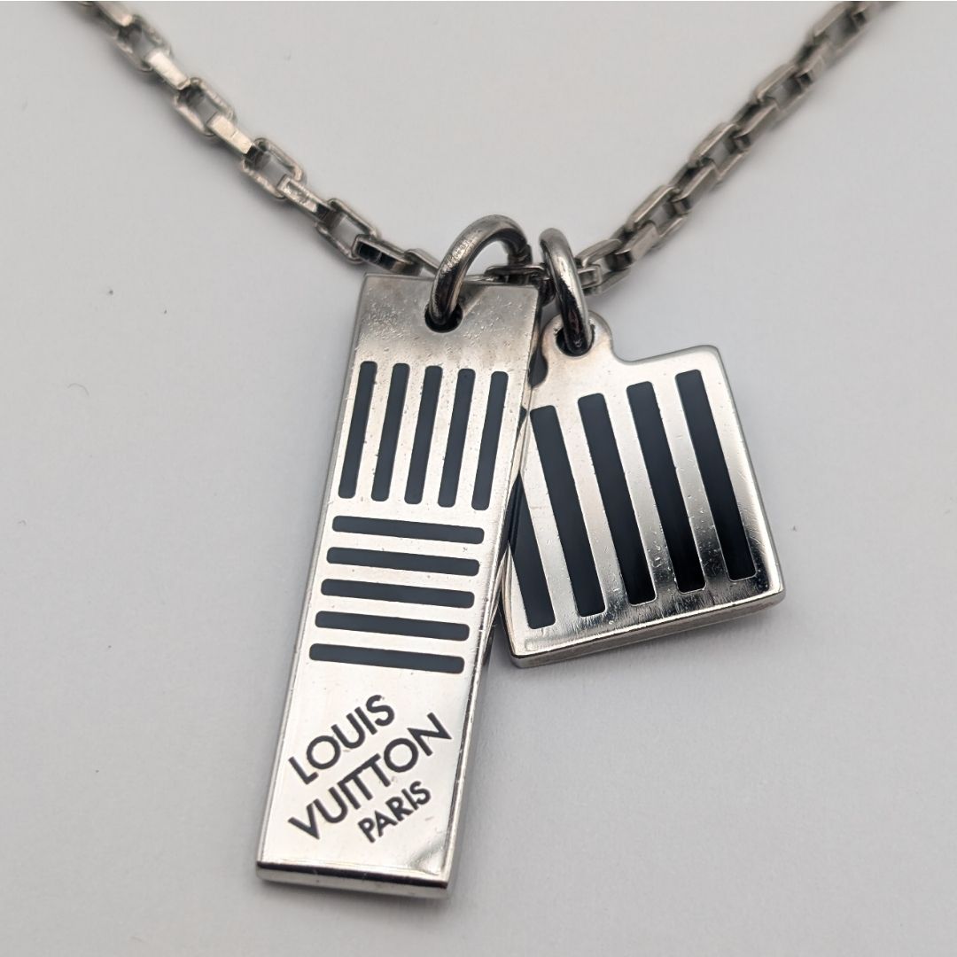 Louis Vuitton Collier Damier Colors Silver Necklace