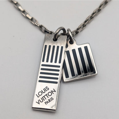 Louis Vuitton Collier Damier Colors Silver Necklace