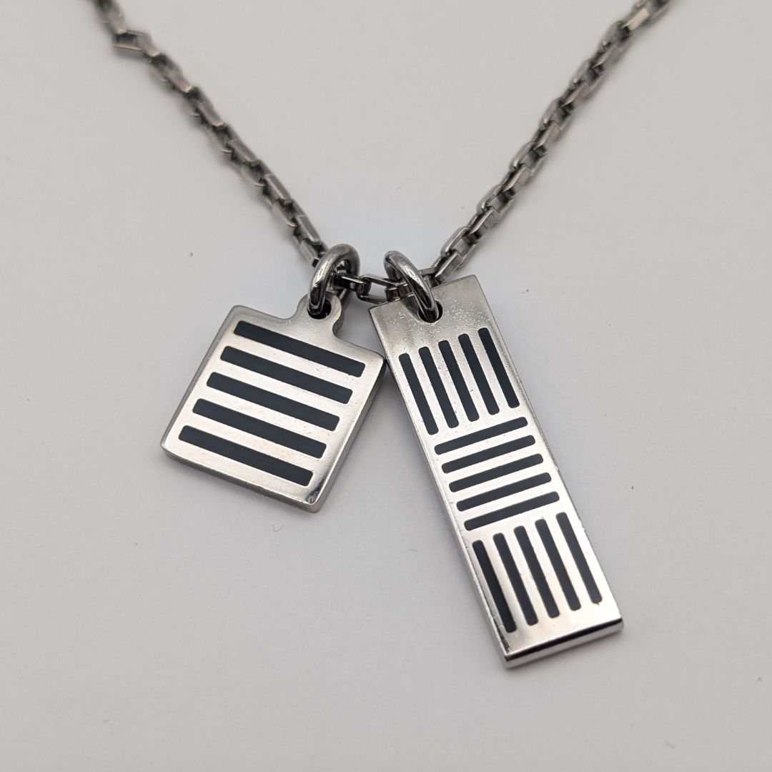 Louis Vuitton Collier Damier Colors Silver Necklace — view 2
