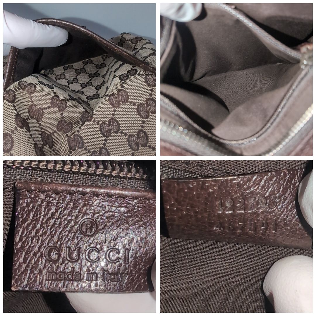 Gucci GG Canvas Shoulder Bag Crossbody Cross Brown — view 8
