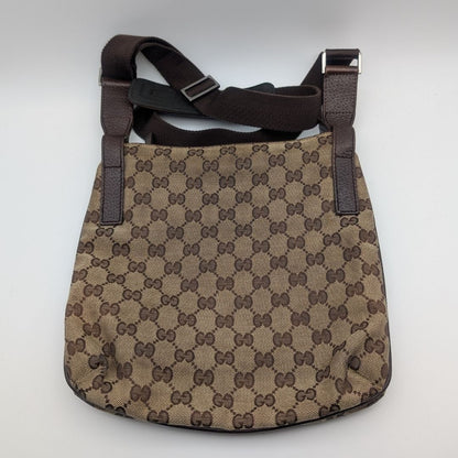 Gucci GG Canvas Shoulder Bag Crossbody Cross Brown — view 2