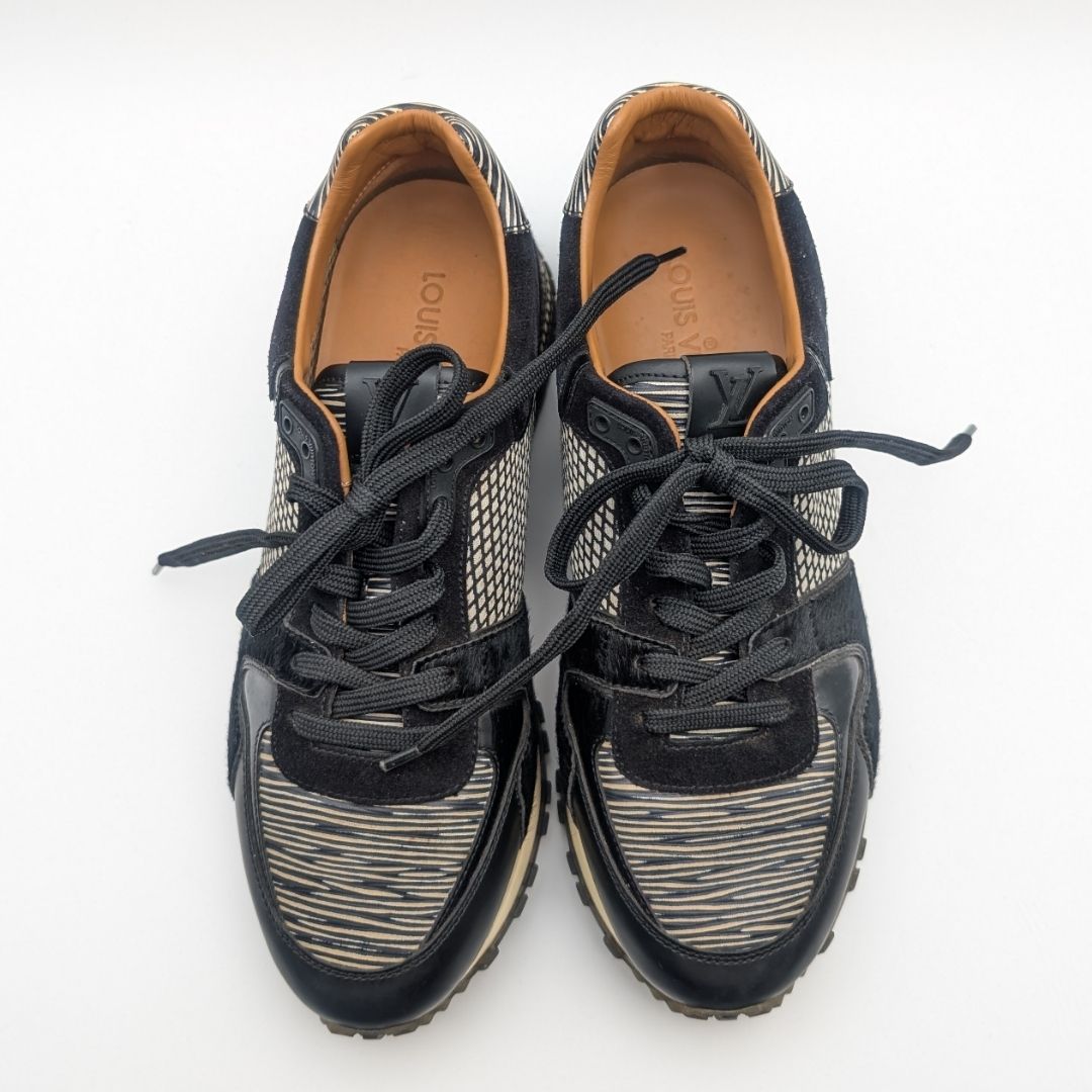 Louis Vuitton Run Away Line Epi Leather Calf Hair Sneakers Rare — view 5