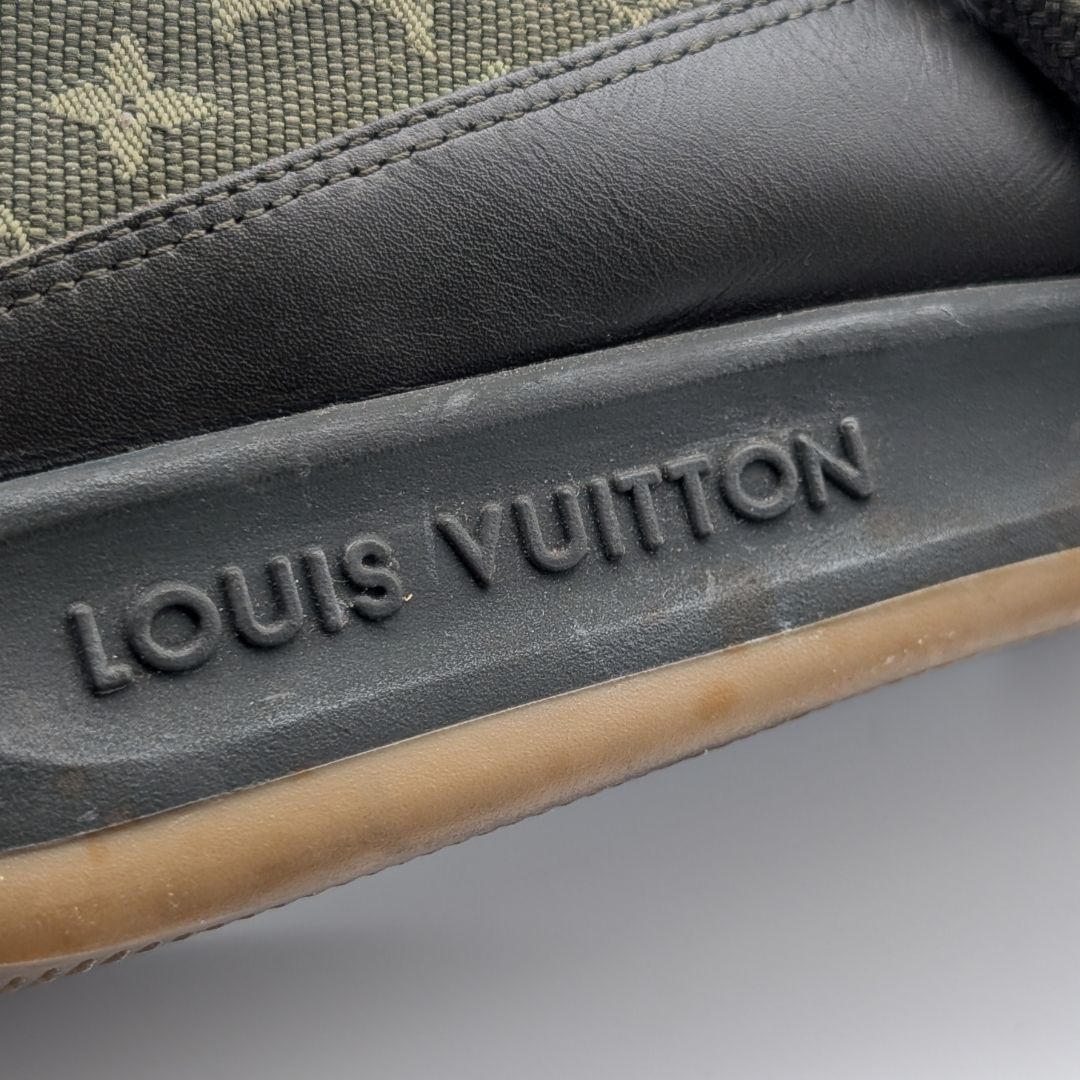 Louis Vuitton Sneakers Monogram Mini Canvas Leather Khaki Logo Shoes — view 8