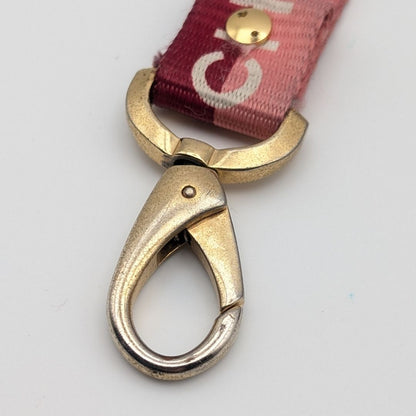 Chanel CC Logo Gold Pink Neck Strap Necklace — view 2