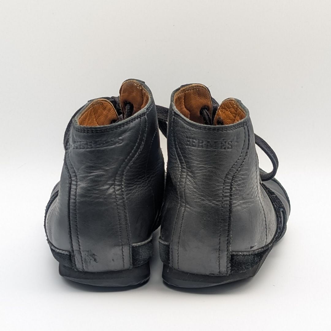 Hermes Quick Sneakers Suede Leather Black Shoes — view 4