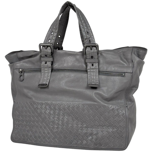 Bottega Veneta Intrecciato Tote Leather Gray
