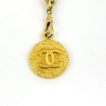 Chanel CC Logo Chain Belt Leather Gold Black — view 2