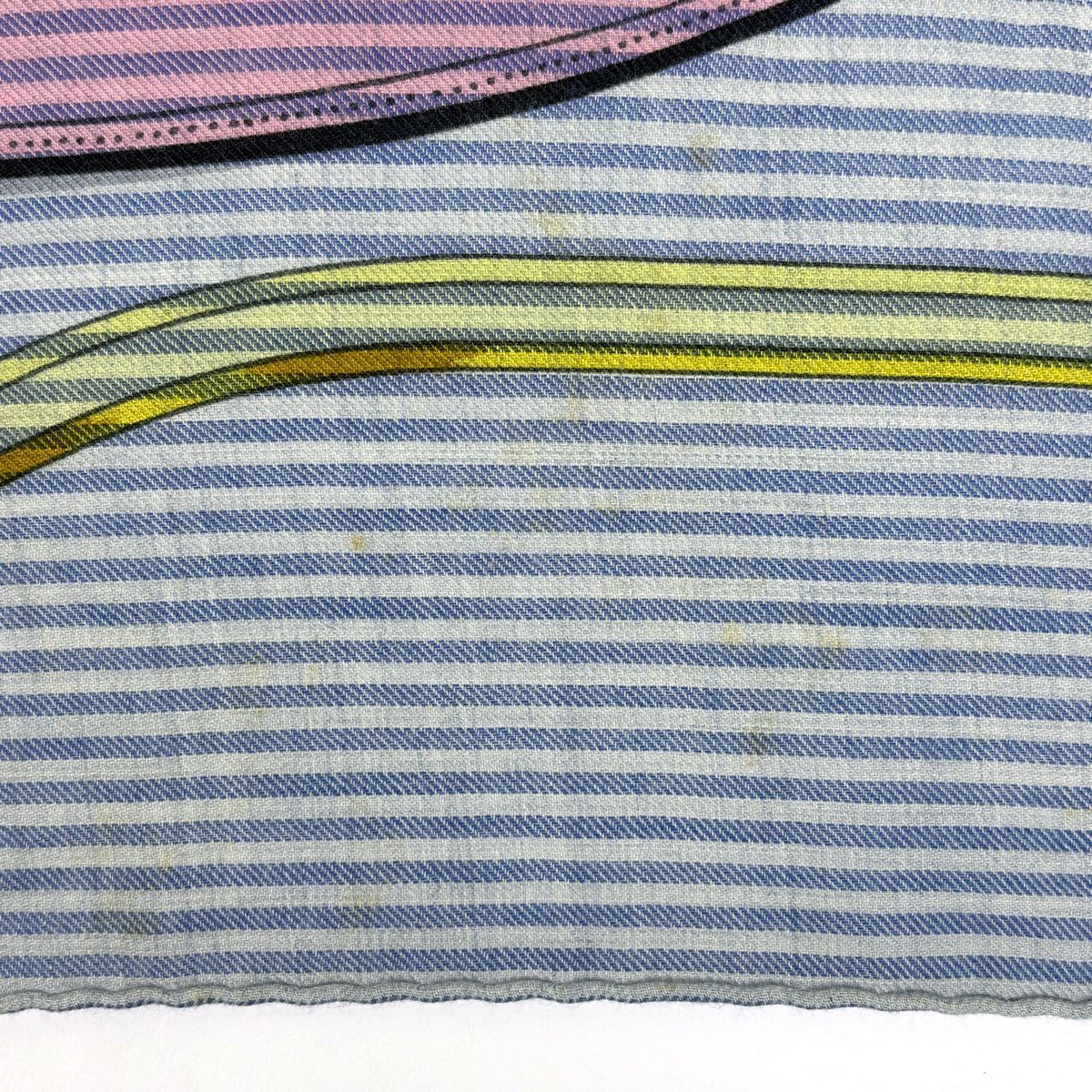 Hermes Carre 140 Cavalcadour Geant Shawl Cashmere Silk Blue Multicolor Scarf — view 4