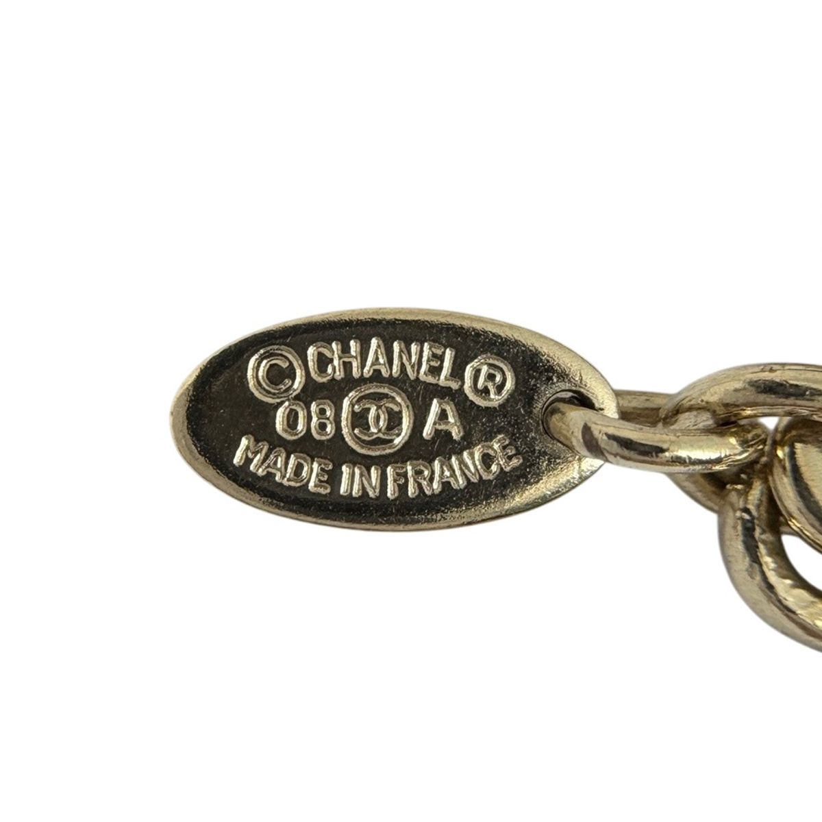 Chanel CC Logo Color Stone Necklace Rhinestone Gold Multicolor — view 6