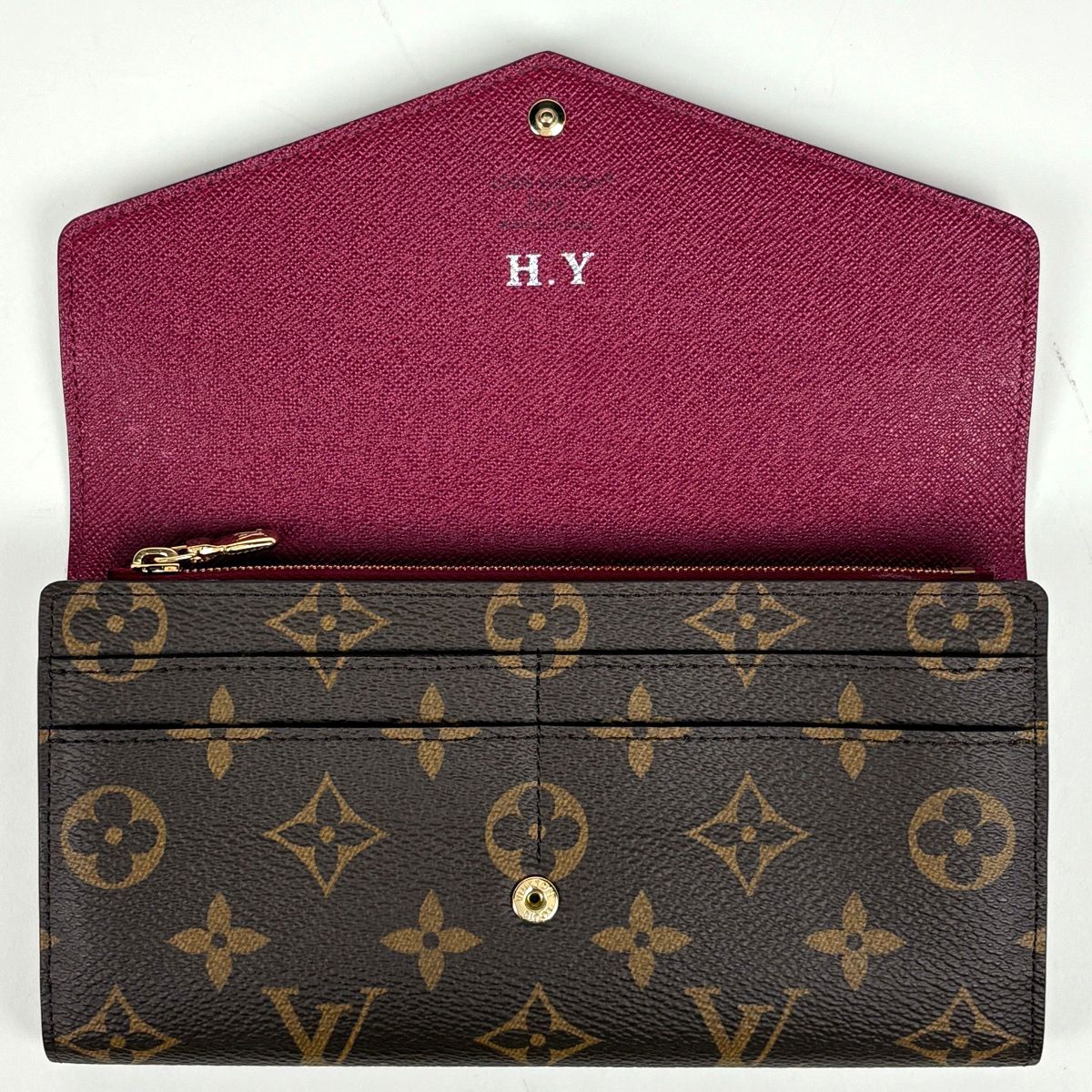Louis Vuitton Portefeuille Sarah Wallet Monogram Brown Fuchsia — view 6