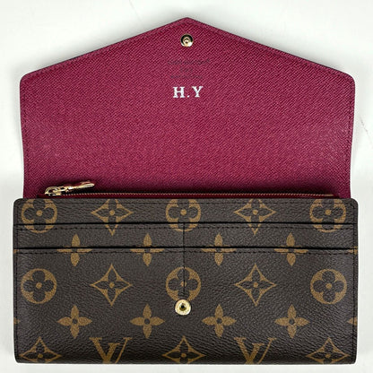 Louis Vuitton Portefeuille Sarah Wallet Monogram Brown Fuchsia — view 6