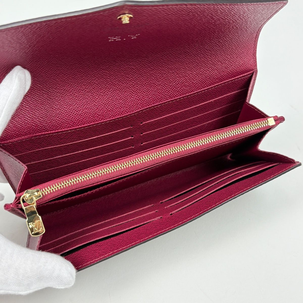 Louis Vuitton Portefeuille Sarah Wallet Monogram Brown Fuchsia — view 4