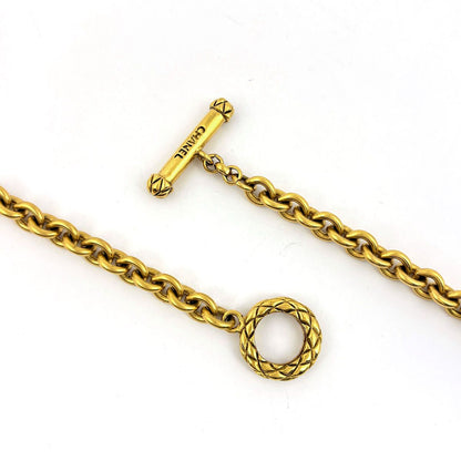 Chanel CC Logo Color Stone Necklace Gripoix Long Gold Plated — view 3