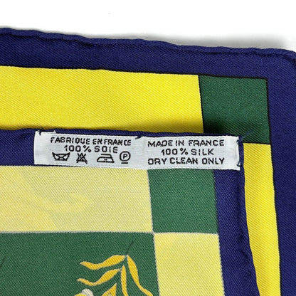 Hermes Carre 90 Fantaisies Indiennes Dazzling India Scarf Silk Green Multicolor — view 2