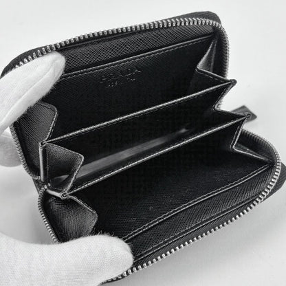 Prada Zip Around Coin Case 2-Way Saffiano Leather Nero — view 5