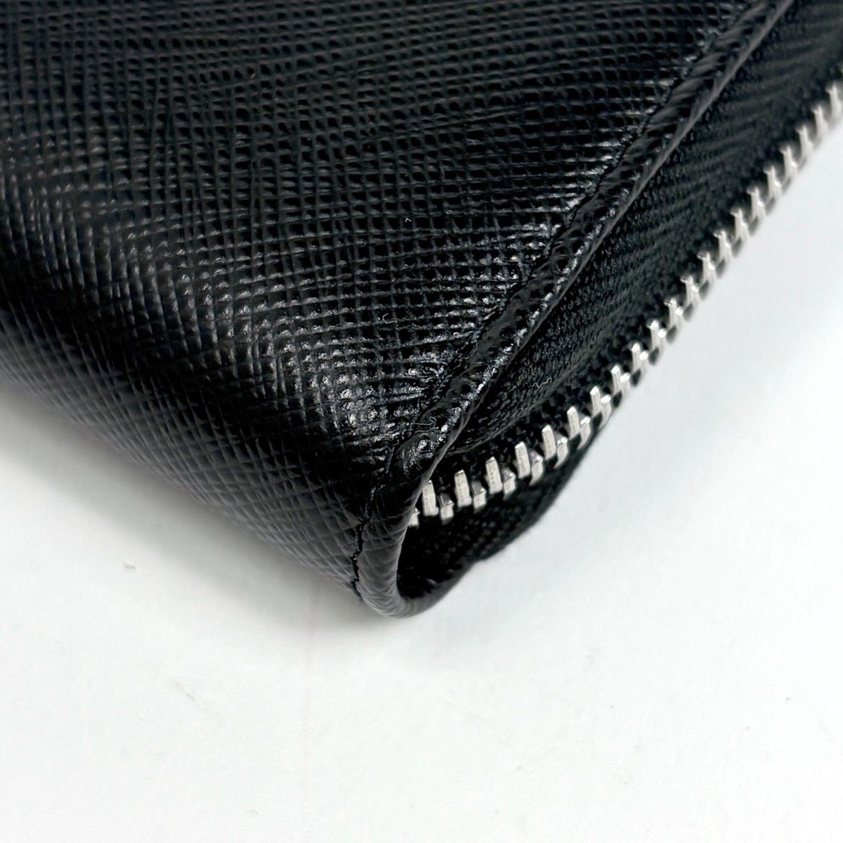 Prada Zip Around Coin Case 2-Way Saffiano Leather Nero — view 3