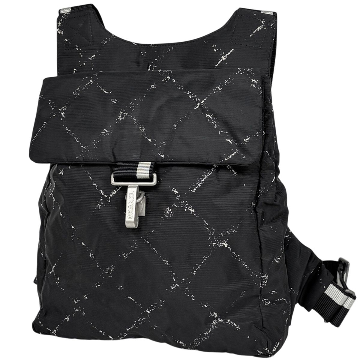 Chanel Vintage Travel Line Backpack Nylon Black