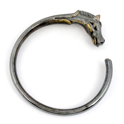 Hermes Chevalhos Bangle Horse Metal Silver Bracelet — view 3