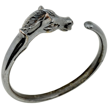 Hermes Chevalhos Bangle Horse Metal Silver Bracelet