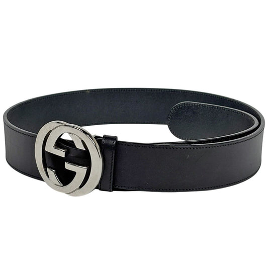 Gucci Interlocking Belt Leather Black