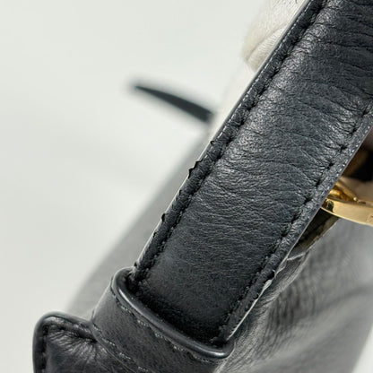 Loewe Logo Shoulder Bag Leather Black — view 4