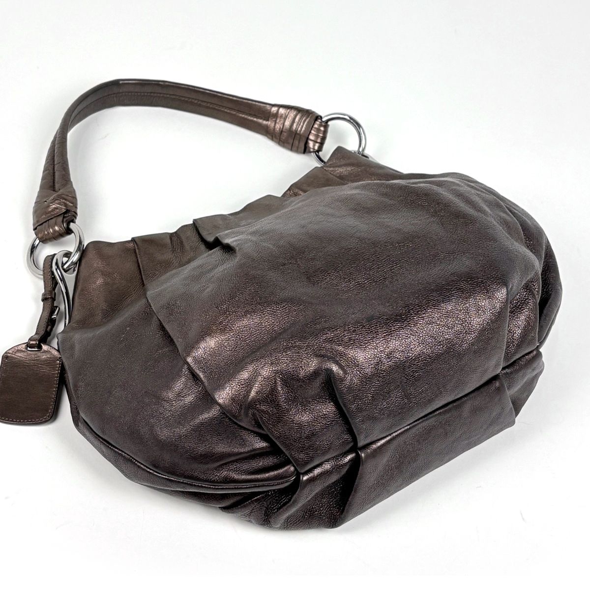 Prada Logo Shoulder Bag Leather Blanc — view 2