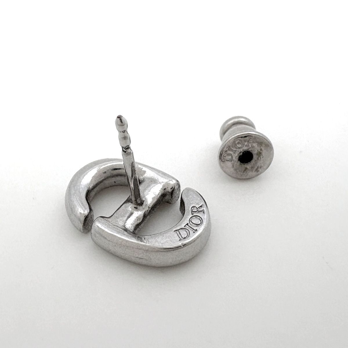 Dior Logo Earrings Silver Plated — view 3