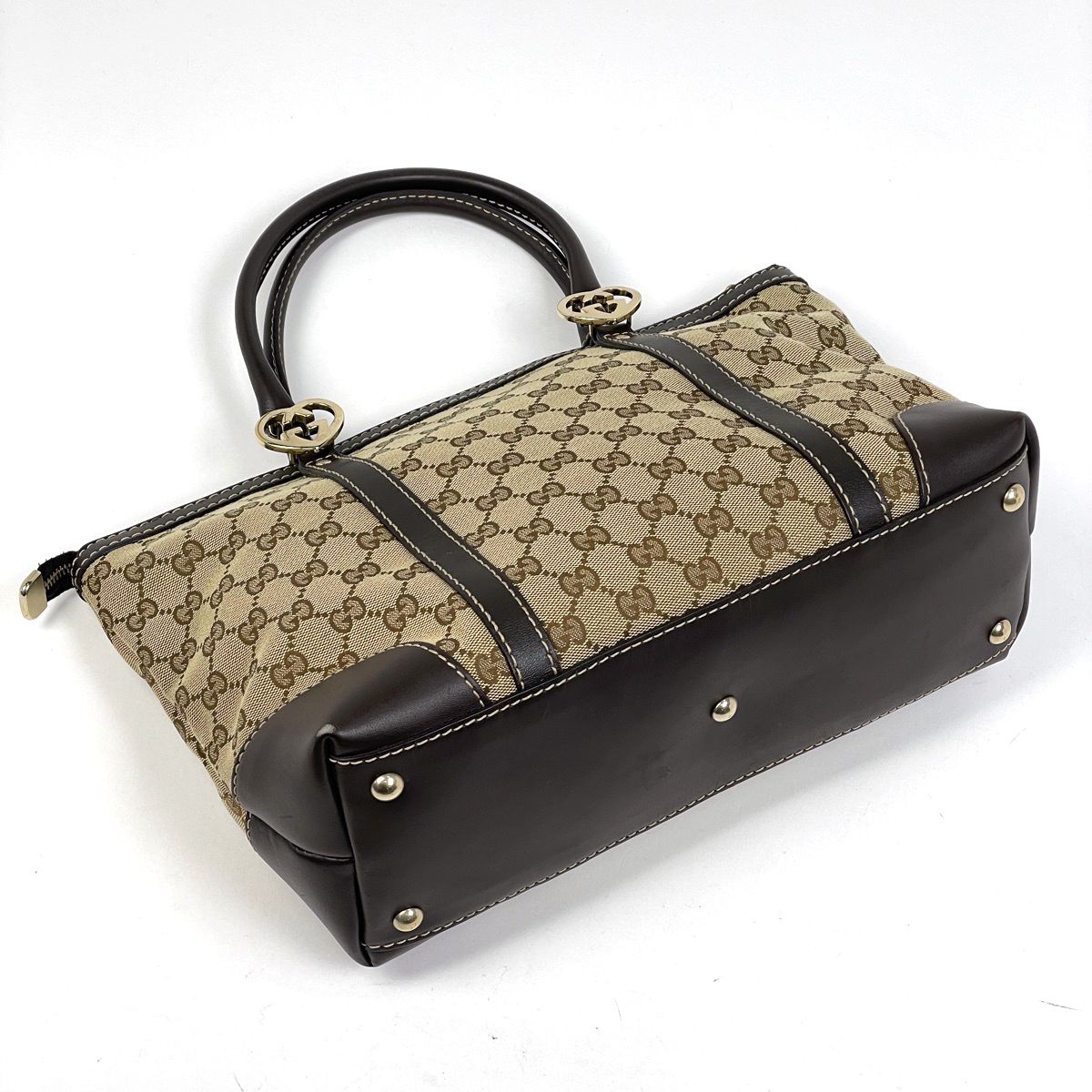 Gucci GG Pattern Brea Tote Canvas Beige Brown — view 2
