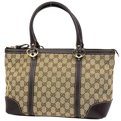 Gucci GG Pattern Brea Tote Canvas Beige Brown