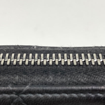Chanel CC Logo Zip Around Wallet Quilted Leather Black — view 5