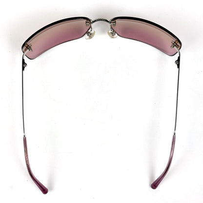 Chanel CC Logo Sunglasses Rimless Eyewear Metal Pink Silver — view 3