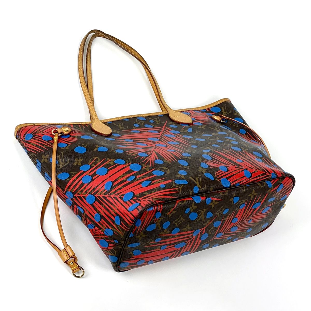 Louis Vuitton Neverfull MM Jungle Dot Tote Monogram Poppy Denim — view 2
