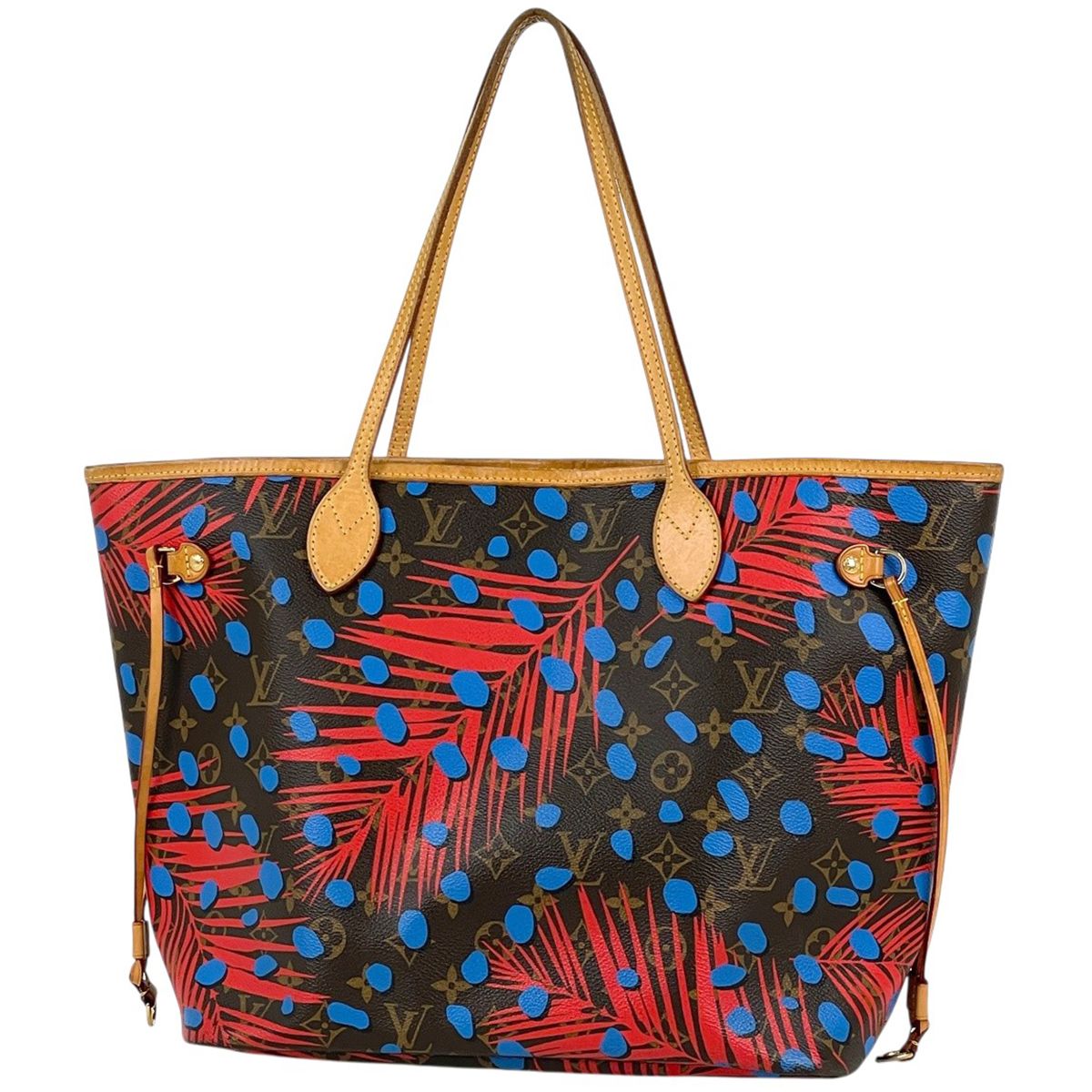 Louis Vuitton Neverfull MM Jungle Dot Tote Monogram Poppy Denim