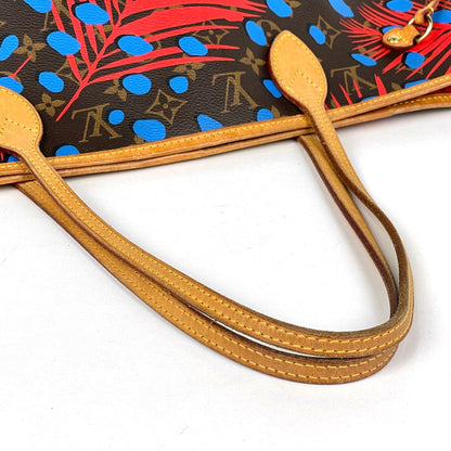 Louis Vuitton Neverfull MM Jungle Dot Tote Monogram Poppy Denim — view 6