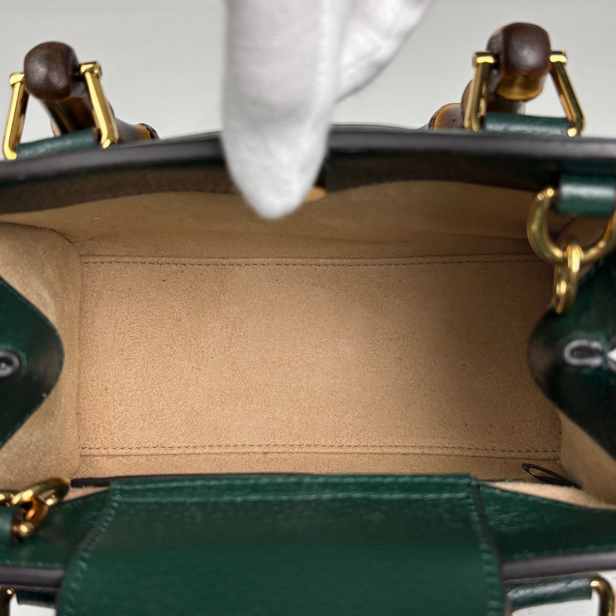 Gucci Diana Small Tote Bamboo 2-Way Mini Leather Green — view 6