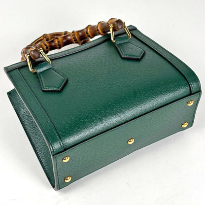 Gucci Diana Small Tote Bamboo 2-Way Mini Leather Green — view 2