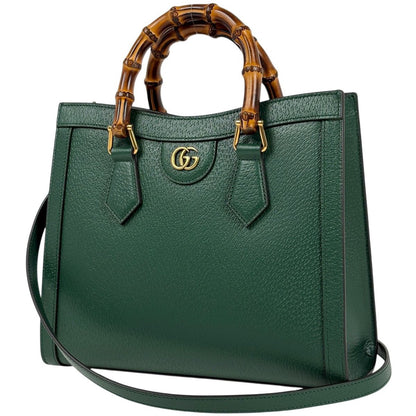 Gucci Diana Tote Bamboo 2-Way Leather Green