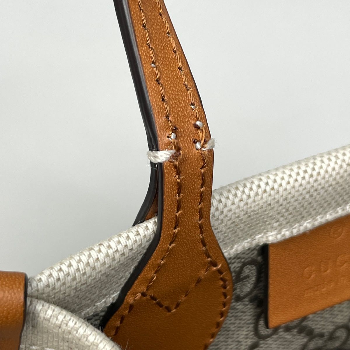 Gucci Logo Handbag 2-Way Canvas Beige Brown — view 5