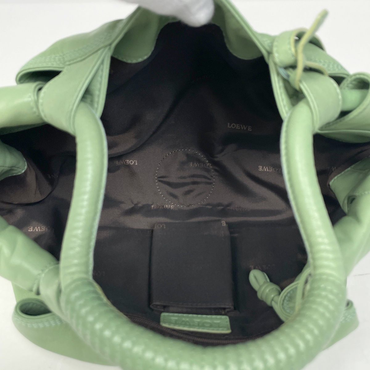 Loewe Nappa Aire Anagram Handbag Leather Green — view 9