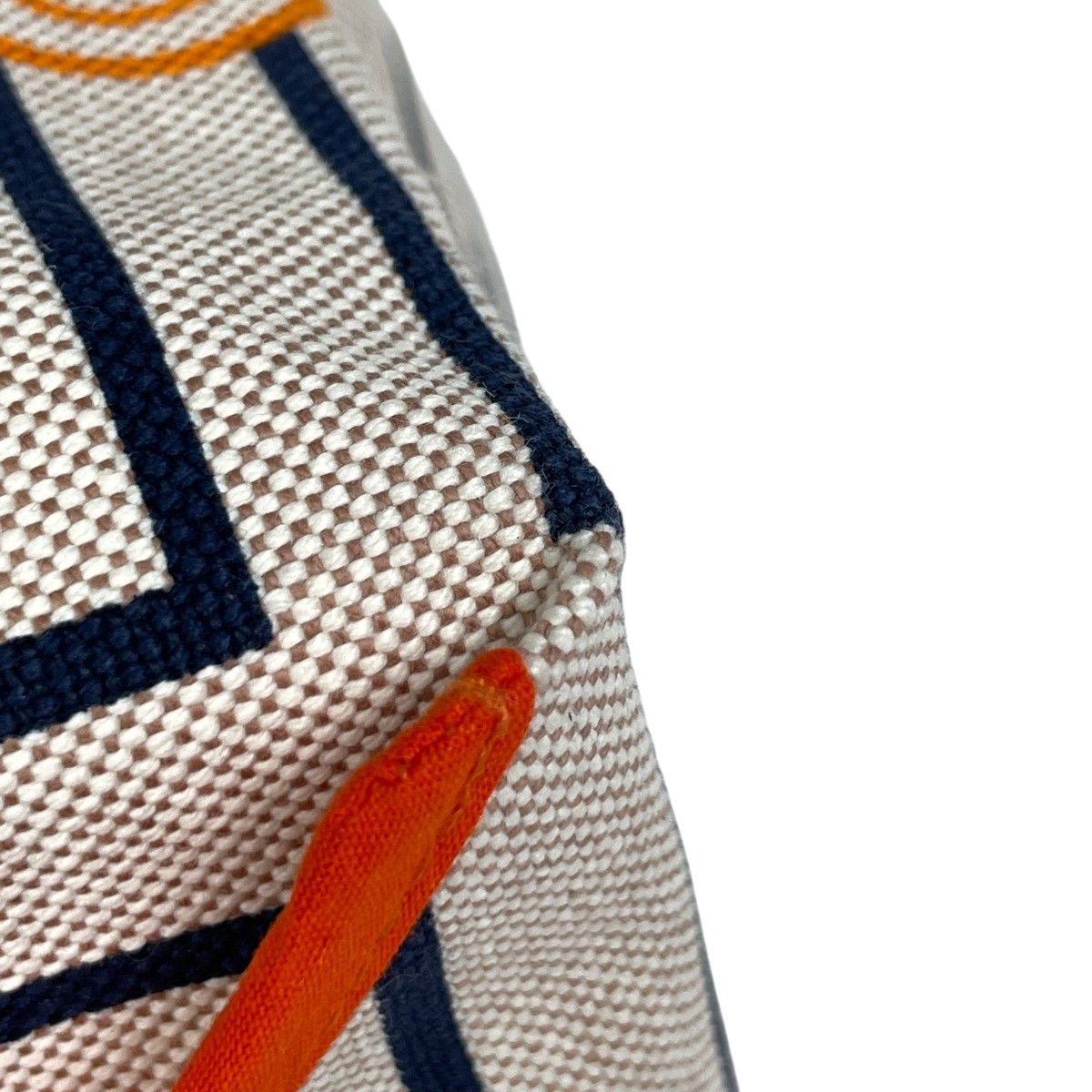 Hermes Beach Quadrige Tote Toile Ash Natural Blue Yellow — view 3