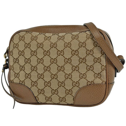 Gucci GG Pattern Shoulder Bag Canvas Brown