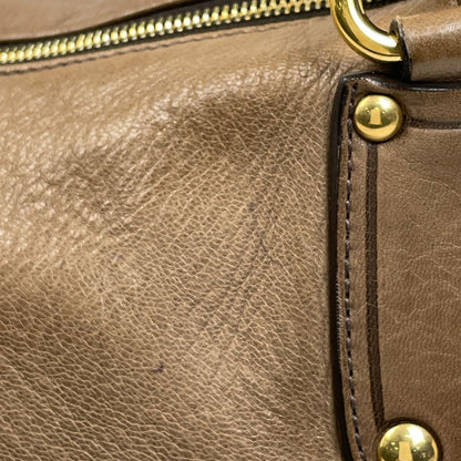 Prada Logo Handbag 2-Way Leather Brown — view 4