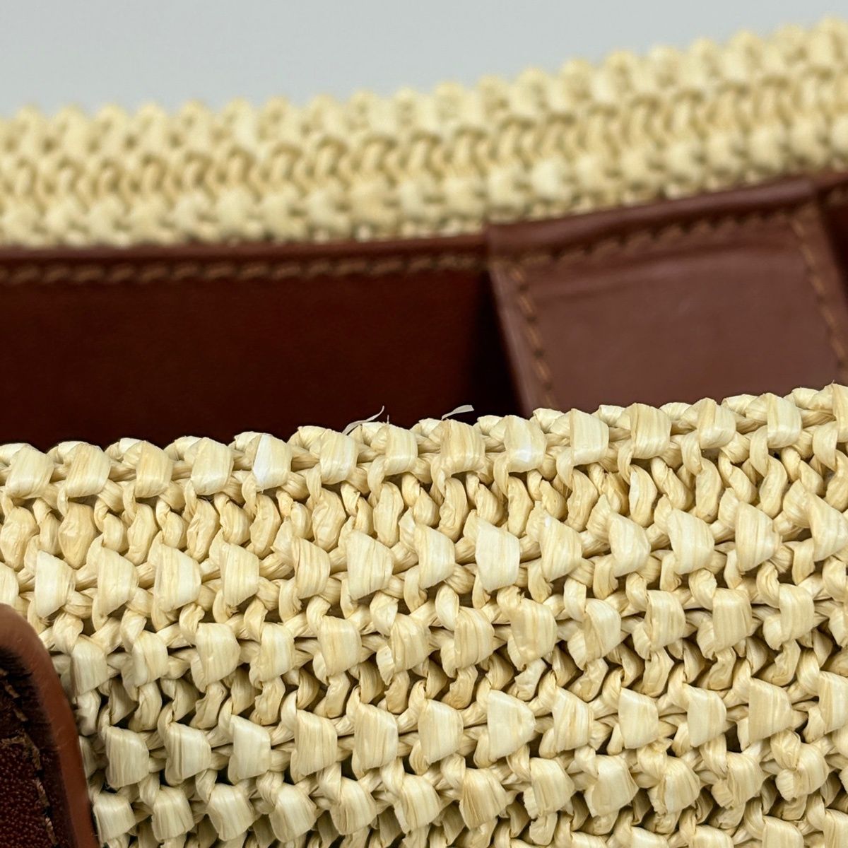 Saint Laurent Paris Tote Fringe Tassel Raffia Beige Brown — view 4