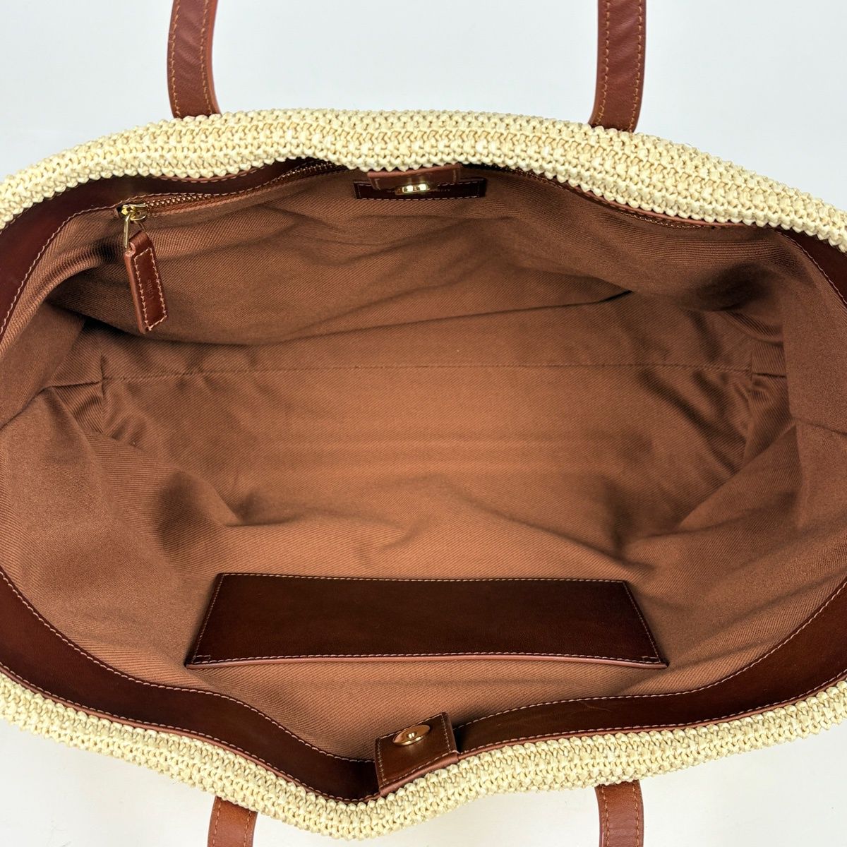 Saint Laurent Paris Tote Fringe Tassel Raffia Beige Brown — view 7