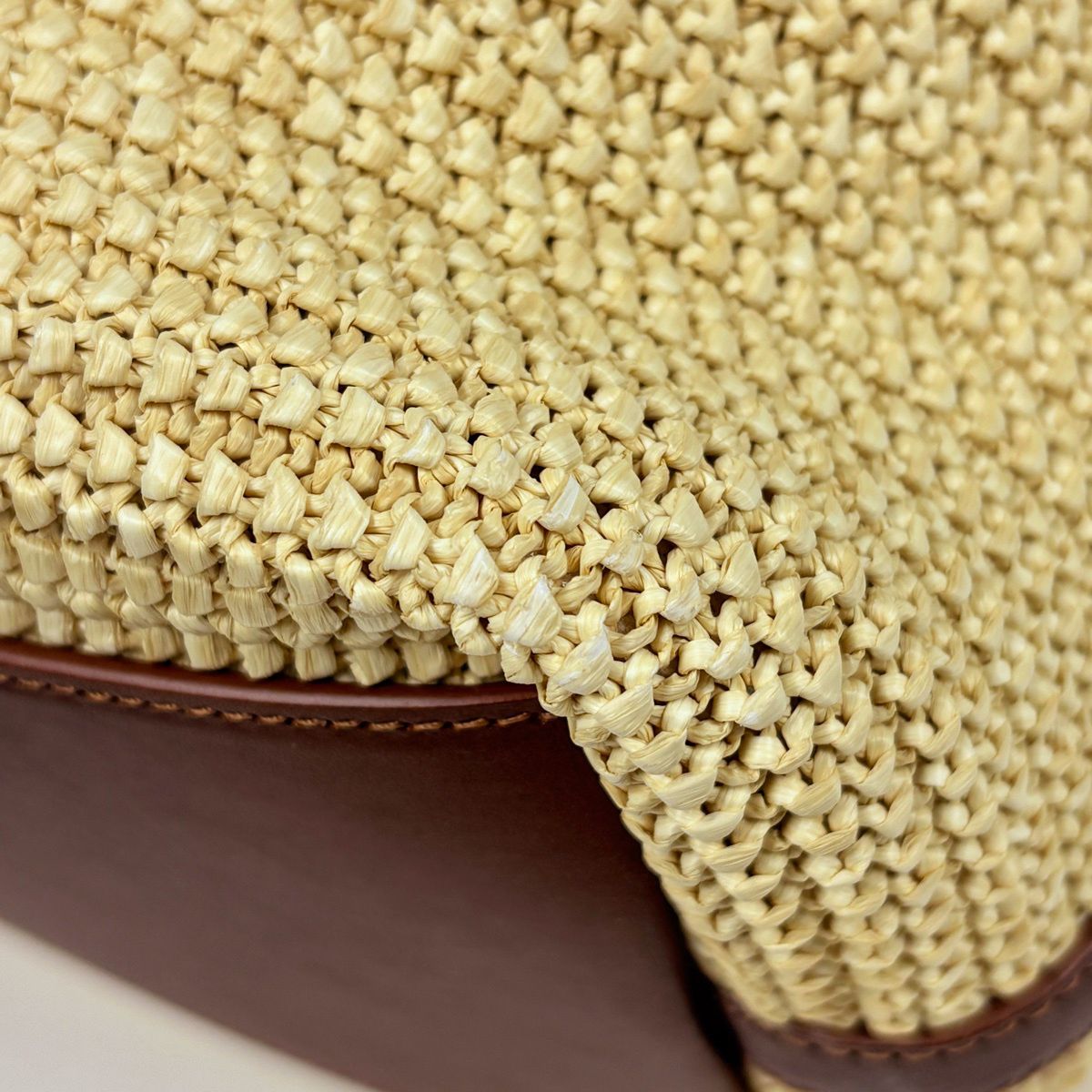 Saint Laurent Paris Tote Fringe Tassel Raffia Beige Brown — view 3