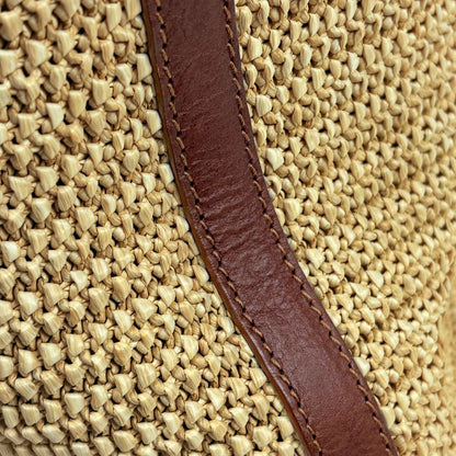 Saint Laurent Paris Tote Fringe Tassel Raffia Beige Brown — view 5