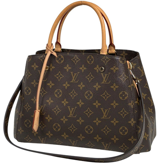Louis Vuitton Montaigne MM Shoulder Bag 2-Way Monogram Brown